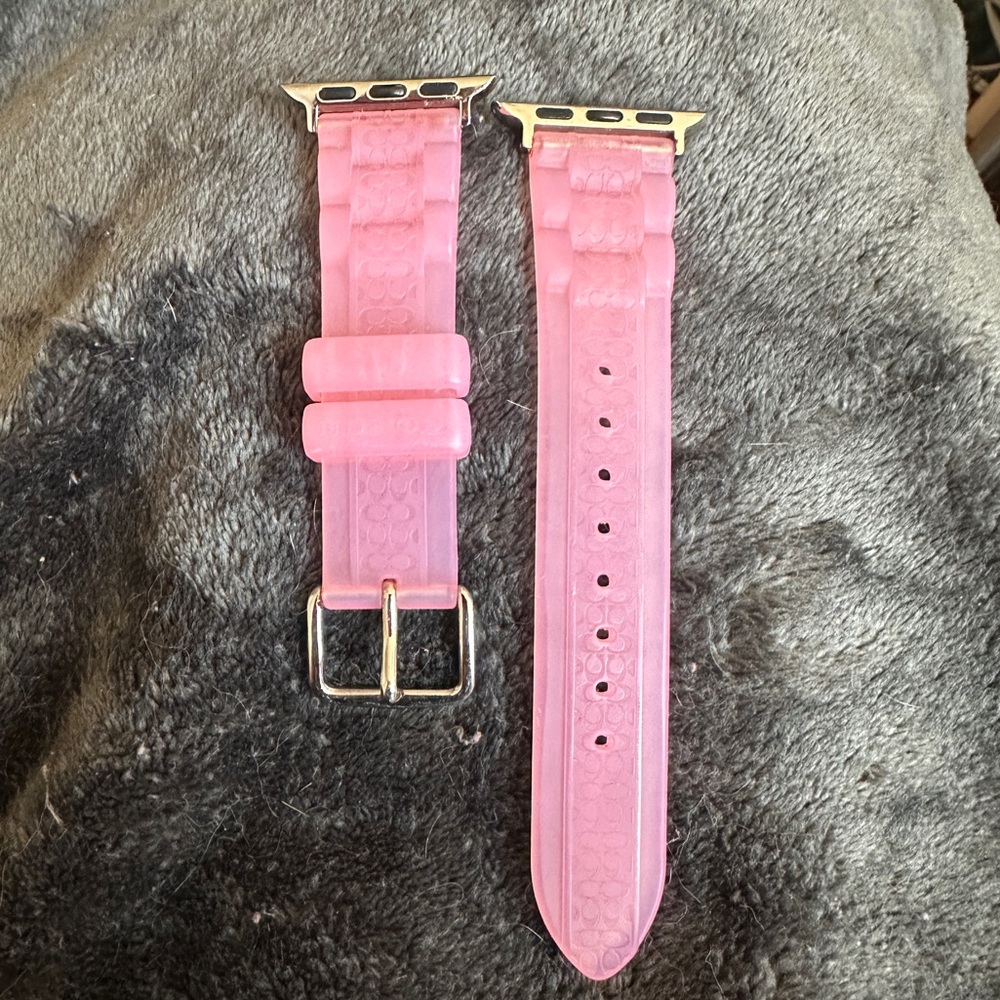 Coach Pink Jelly Rubber Apple Watch Band 38, 40, 41mm models